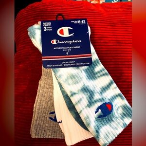 Champion Men's Athletic Crew Socks - Green, Gray, White